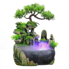 Wealth Feng Shui Desktop Waterfall Fountain with LED Lights - No doubt desktop
