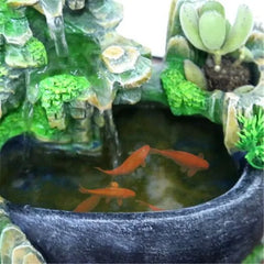 Wealth Feng Shui Desktop Waterfall Fountain with LED Lights - No doubt desktop